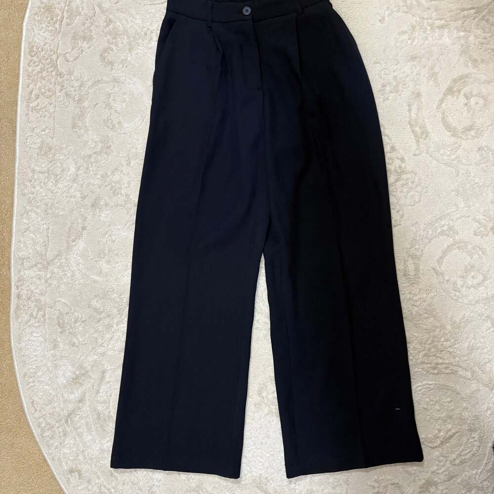 FUNYYZO Women's High‎ Waisted Wide Leg Elastic Waist Trousers Pants Black